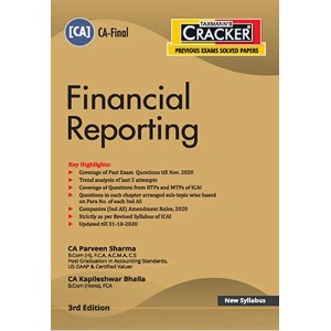 Taxmann's Cracker on Financial Reporting for CA Final May 2021 Exam [New Syllabus] by CA. Parveen Sharma, CA. Kapileshwar Bhalla